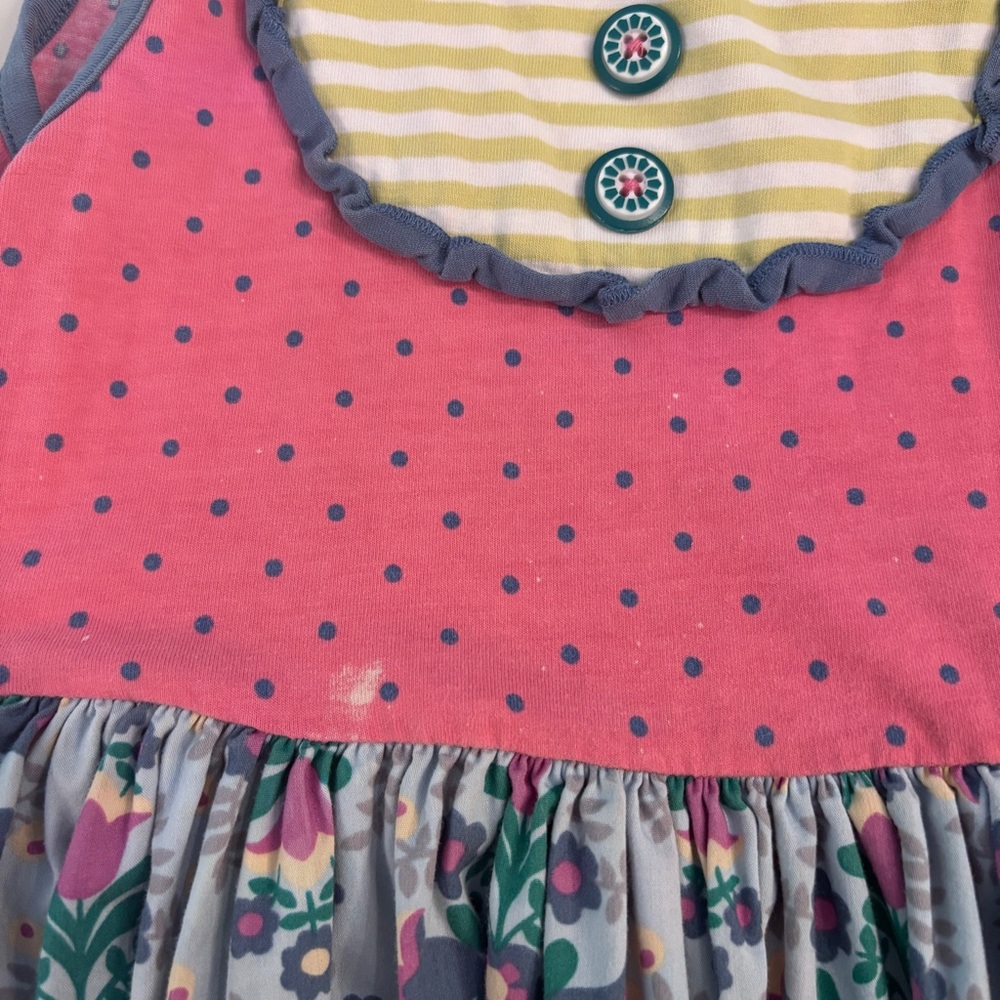 Matilda Jane Layered Ruffle Dress-Size 6- Whimsical Floral & Dot Print - Picture 5 of 5